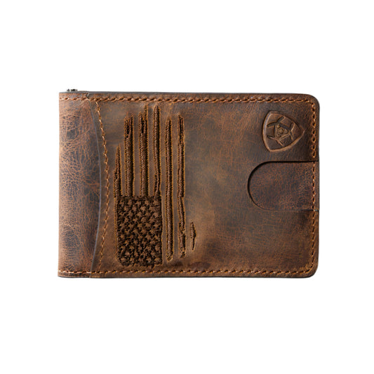 Ariat Scratch Flag Bifold Money Clip