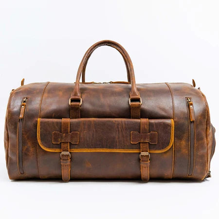 Weekender duffle with shoe compartment