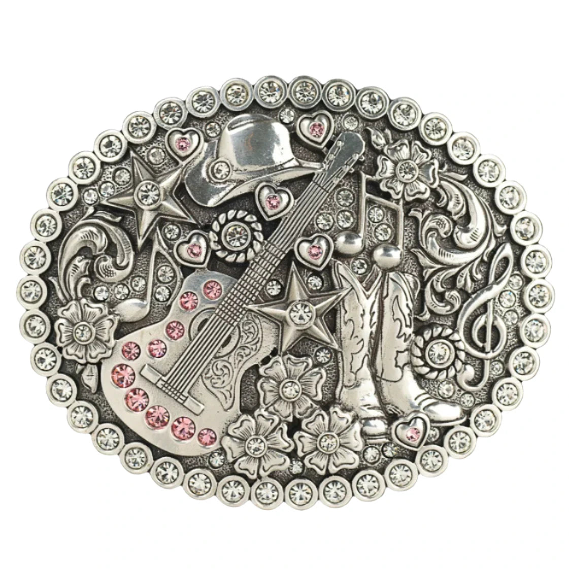 Pink Country Music Belt Buckle