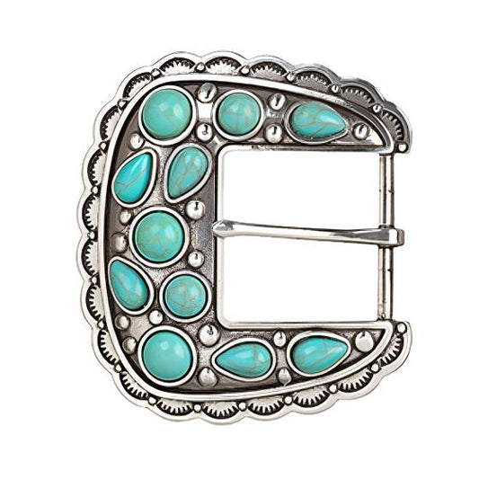 Turquoise Concho Belt Buckle