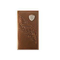 Ariat basket weave floral embossed rodeo wallet