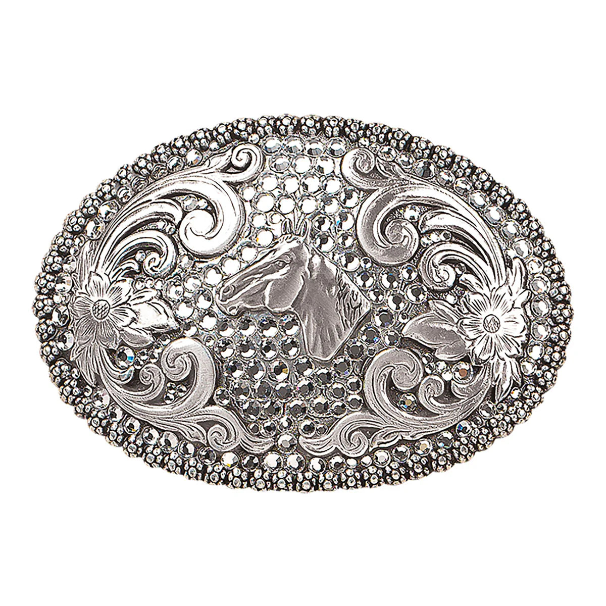 Rhinestone Horse Belt Buckle