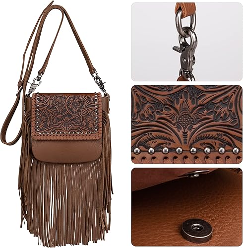 Montana West Tooled Leather Crossbody