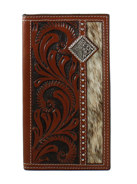 3D calf hair concho rodeo wallet