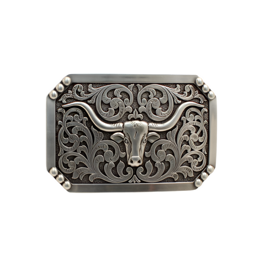 Nocona Scroll Longhorn Belt Buckle