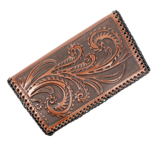 3D scroll lace edge rodeo wallet