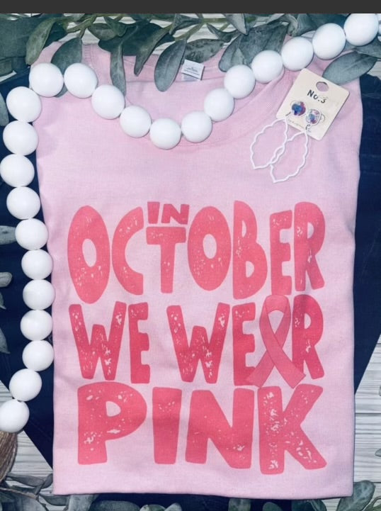 In October Pink tee