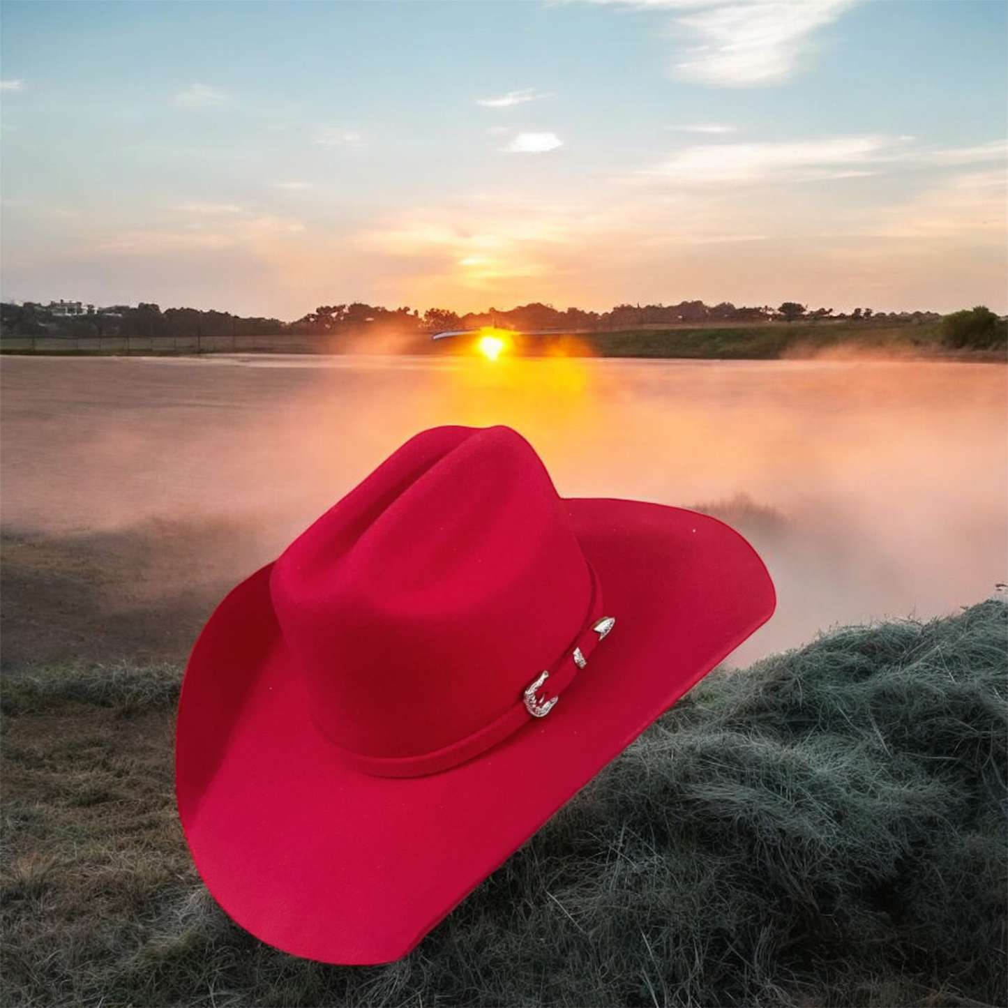 American Hat Makers Cattleman Felt- Red