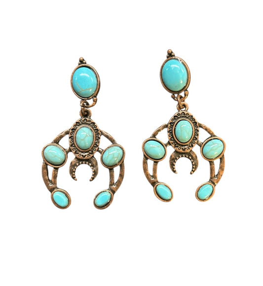 Bronze turquoise earring