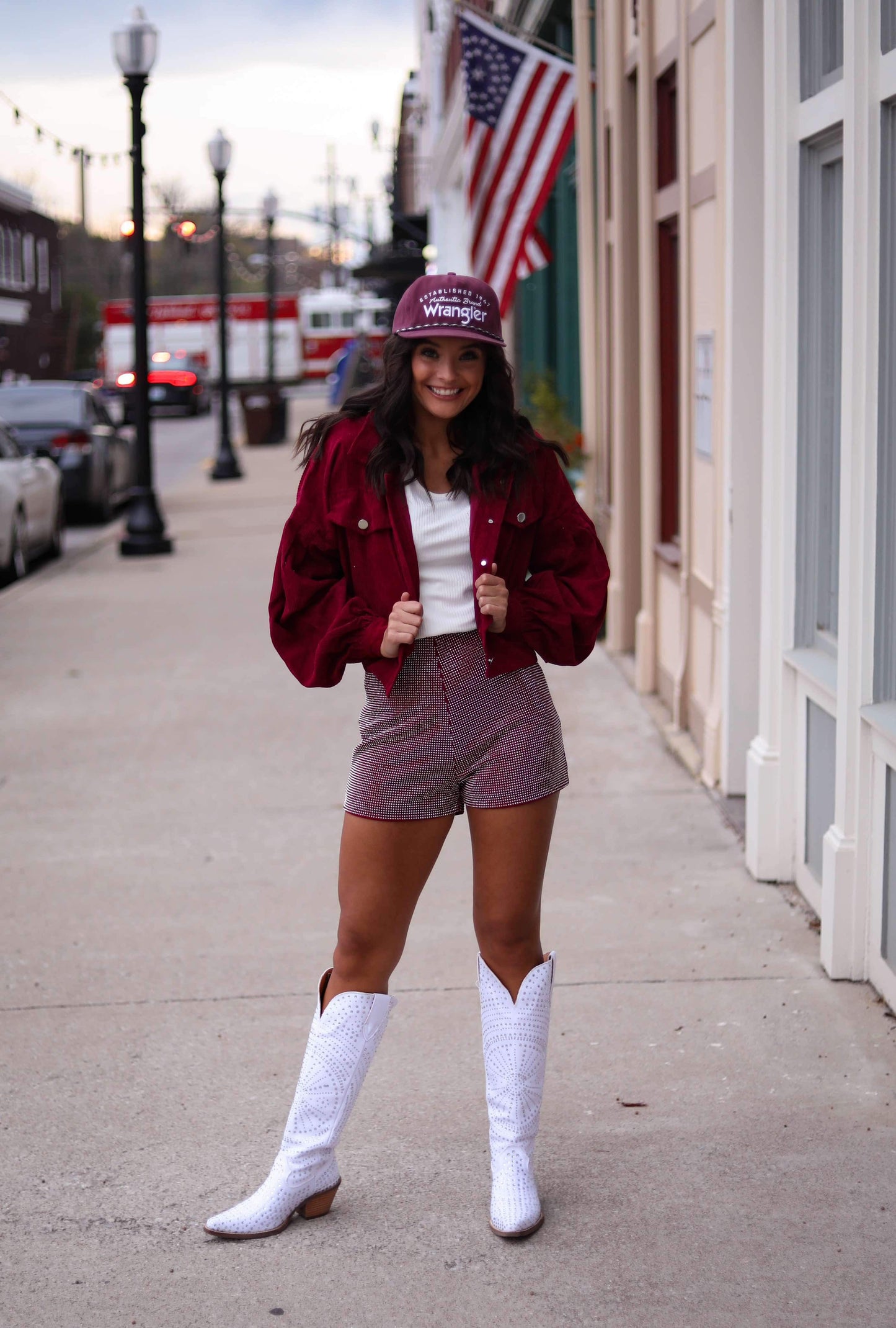 High waisted rhinestone shorts