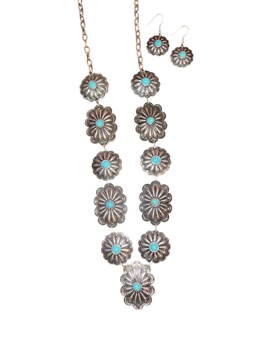 Multi Oval Concho Necklace