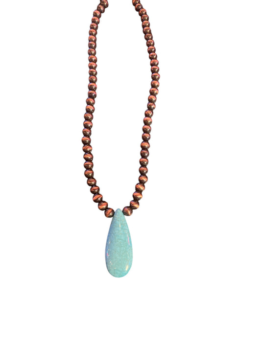 Teardrop Turquoise Beaded Necklace