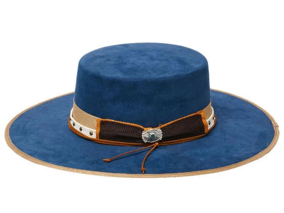 Leather Banded Suede Hat