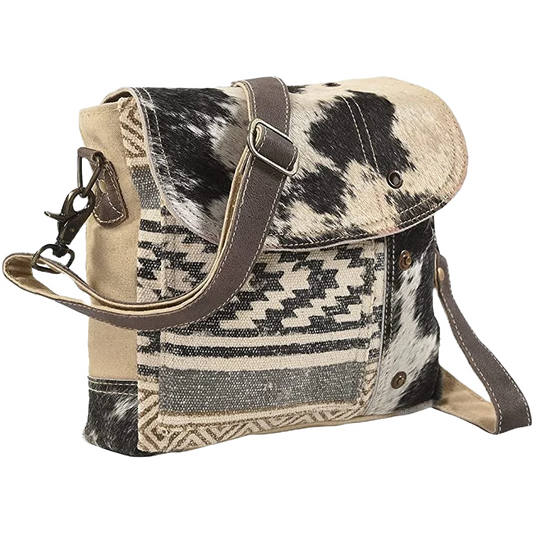 Upcycled Cowhide Cross Body Bag