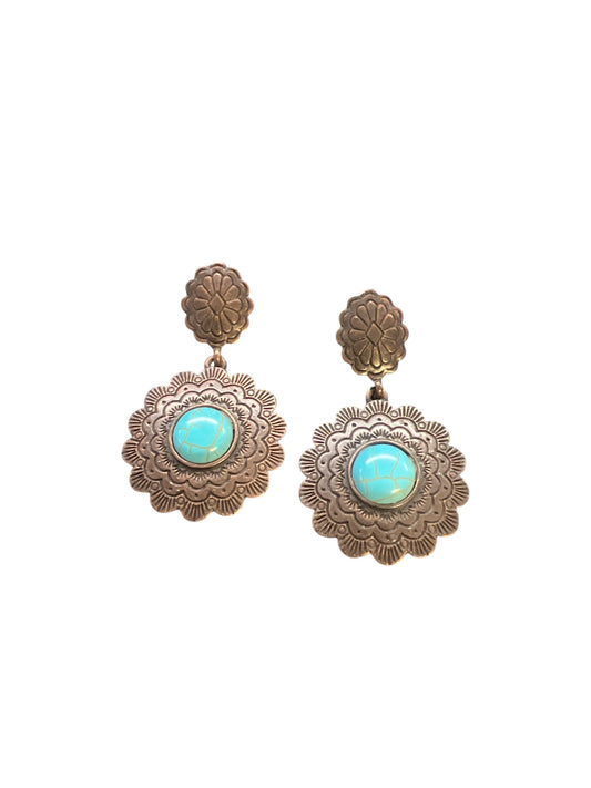 Broken record Turquoise earrings