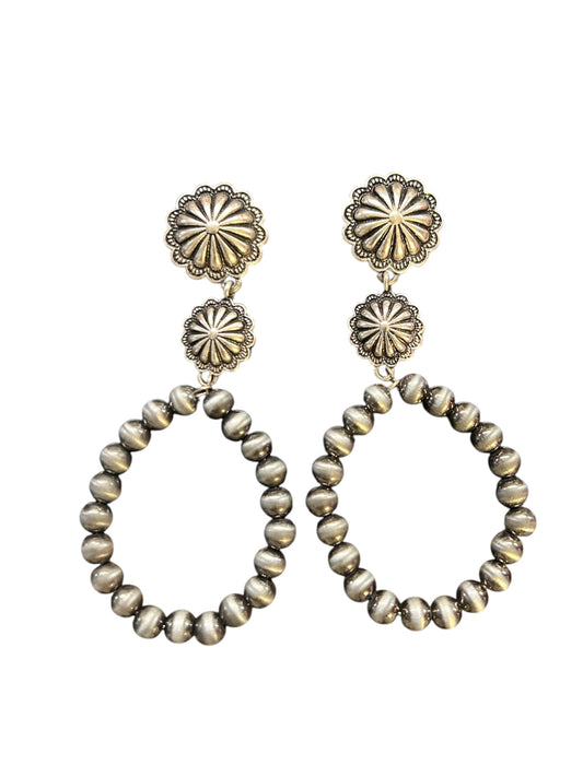 2-Tiered Concho Teardrop Earrings