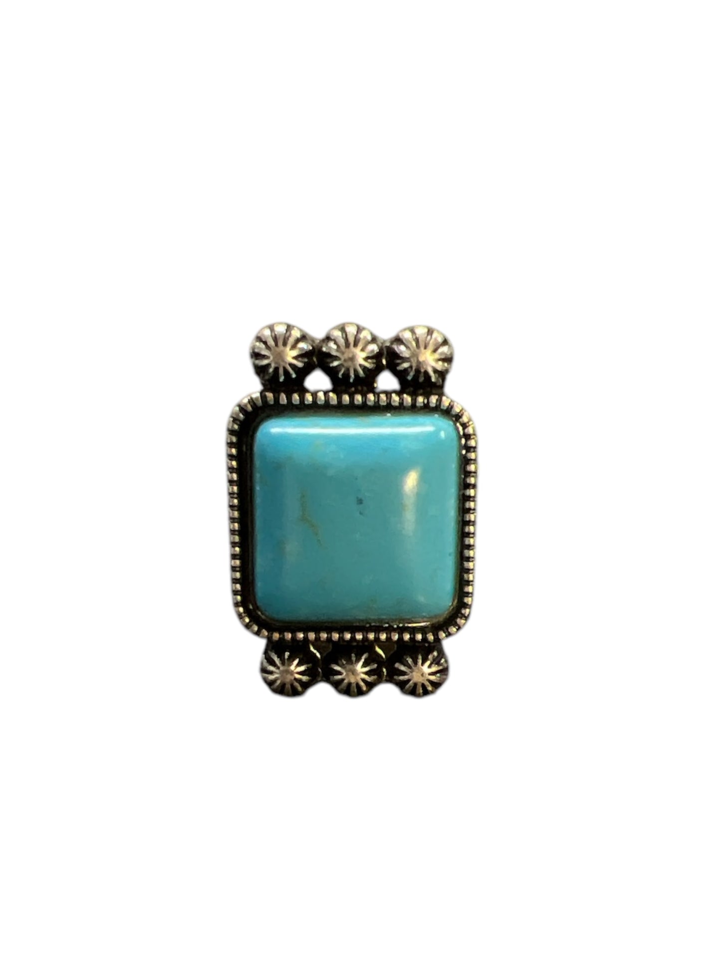 Square stone turquoise ring