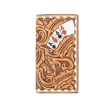 3D hand painted ace cards rodeo wallet