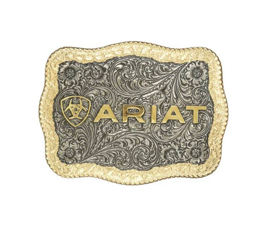 Ariat unisex rectangle rope edge belt buckle