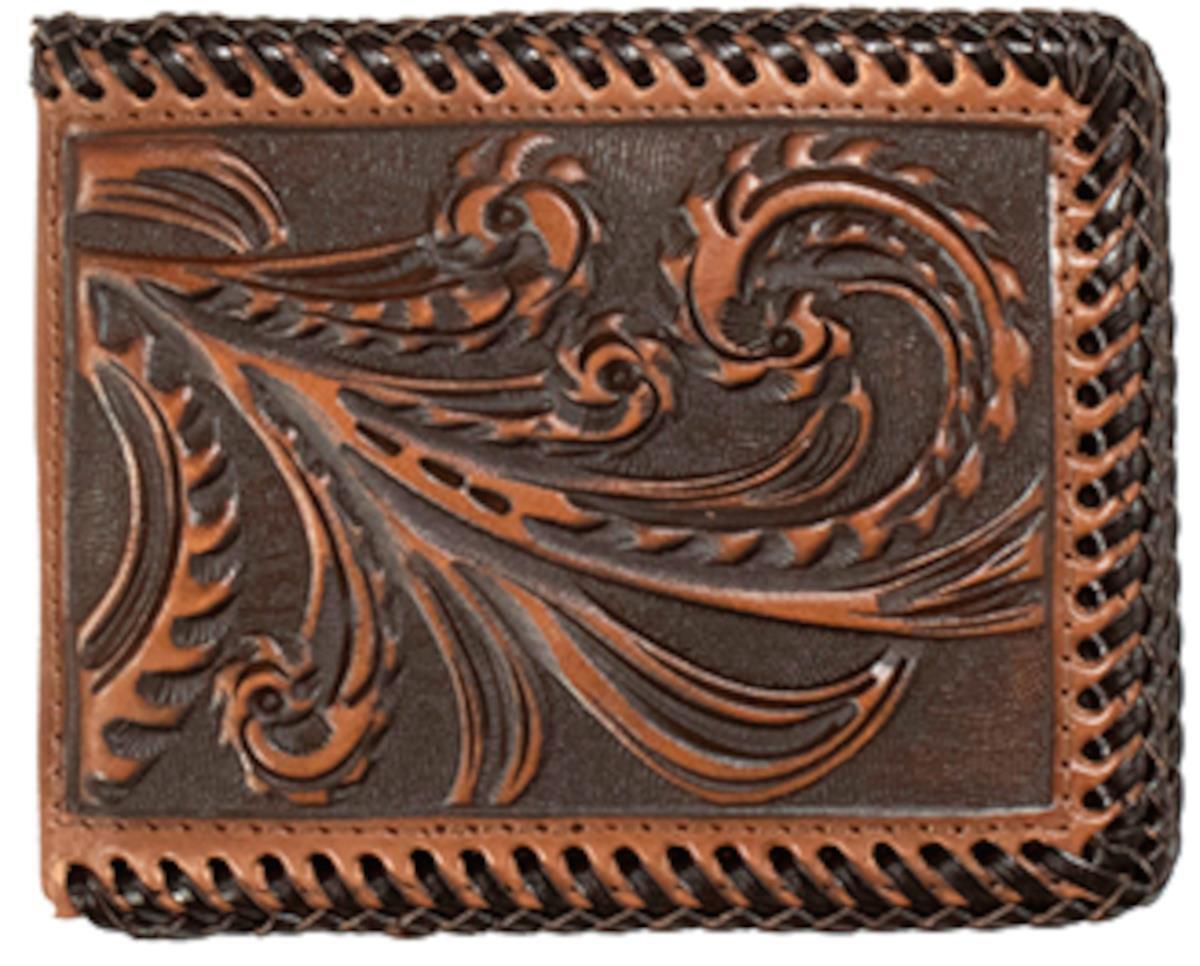 3D leather embossed bifold wallet