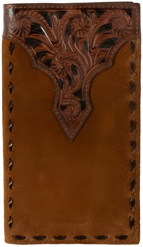 Nocona leather buck lace tan rodeo wallet